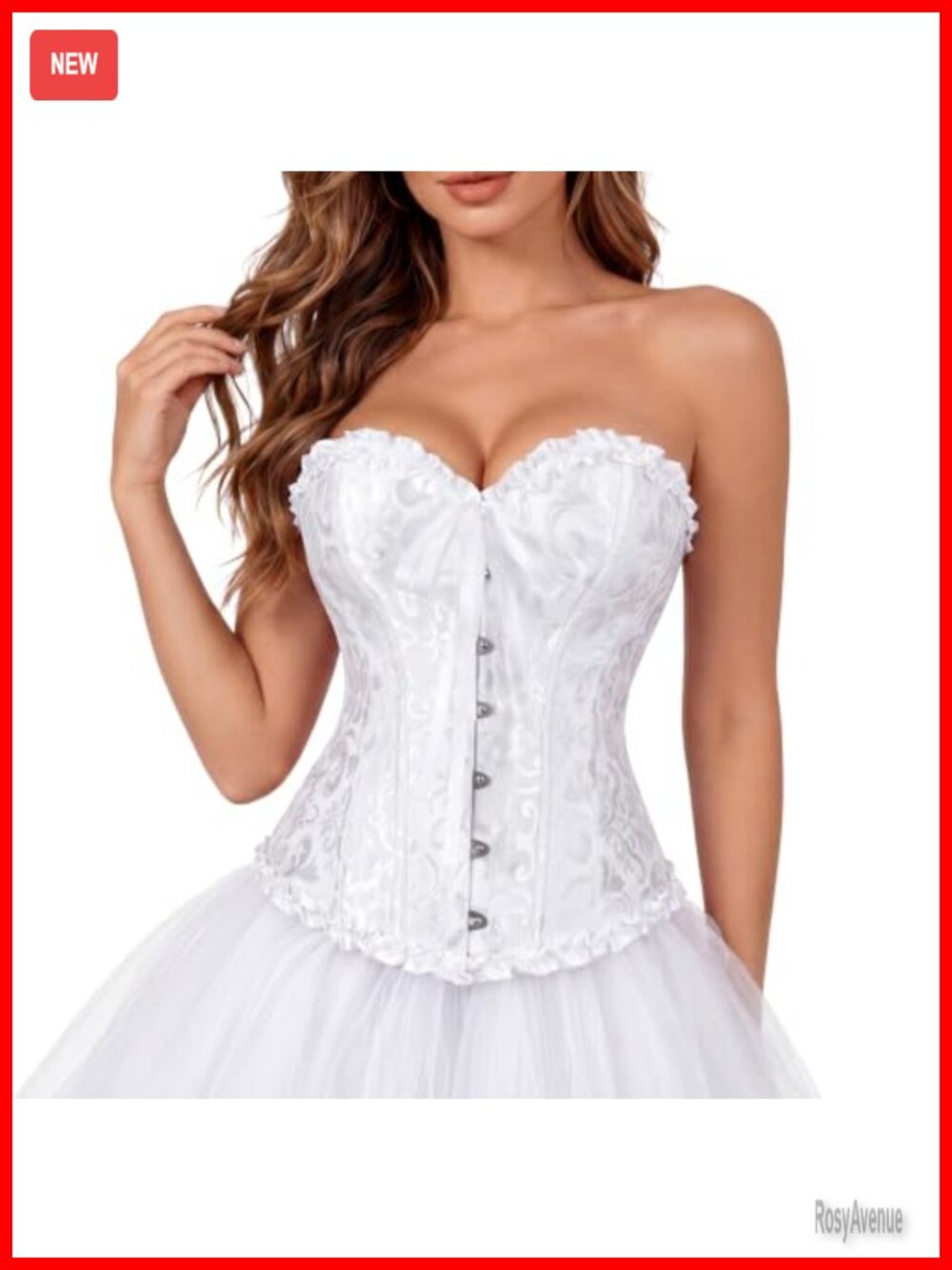 Victorian Overbust Corset Top Brocade Lace-Up Renaissance Bustier